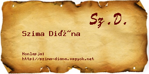 Szima Diána névjegykártya